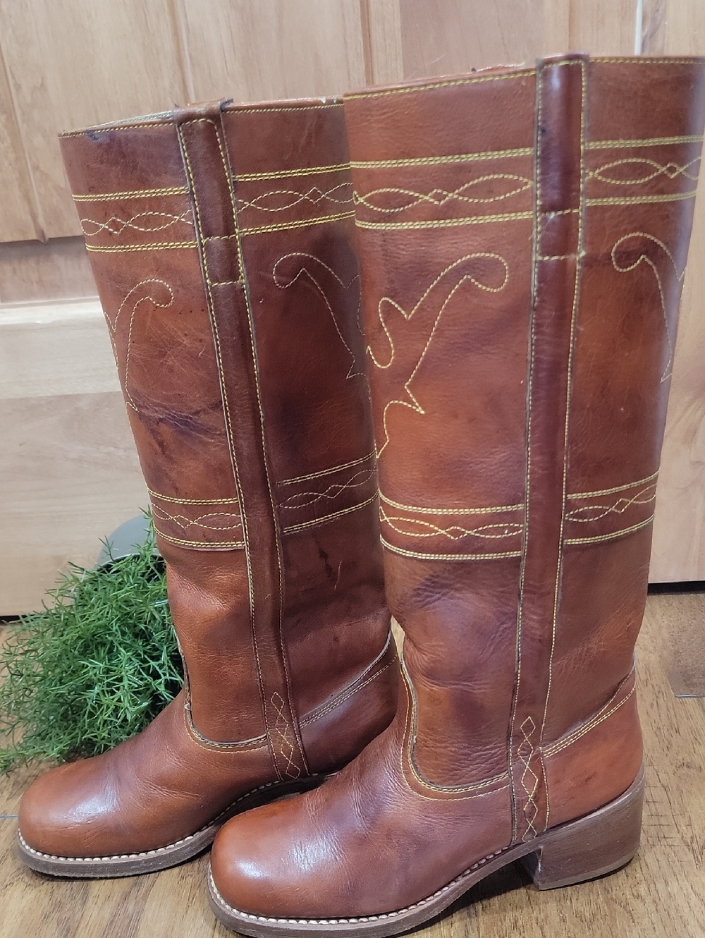 VintageLeather Longhorn Campus Style Boots 5.5 - Picture 14 of 15